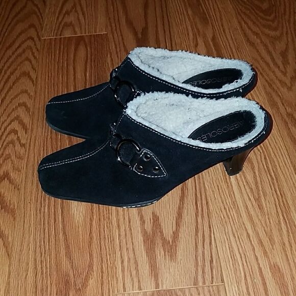 Aerosoles black leather mules Sz.6.5 EUC - Picture 3 of 7